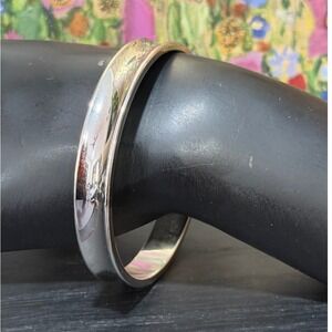 Monet Bangle Bracelet Womens 7.25 Silver Tone Excellent Concave Polished Vintage